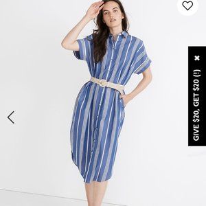 NWT Madewell Lakeline Shirtdress in Stripe size M